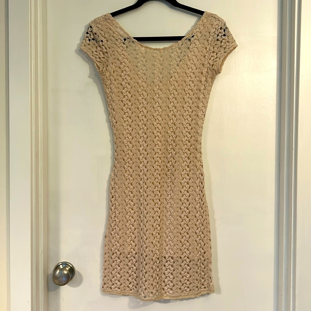 Free People XS cream crochet mini dress